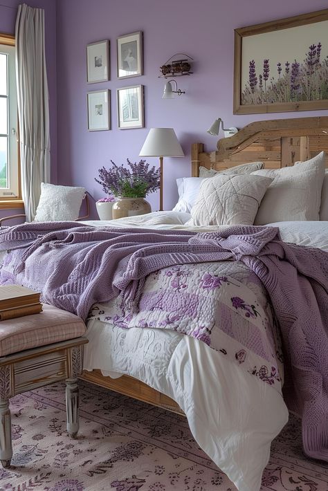 Lavender Themed Room, Room With Purple Accents, Lilac Room, Purple Bedroom Ideas, Lilac Bedroom, Lavender Bedroom, Cozy Dorm, Lavender Room, Bedroom Purple