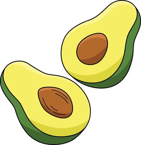 Half Avocado Fruit Cartoon Colored Clipart Avocado Drawing, Avocado Clipart, Cut Avocado, Avocado Cartoon, How To Cut Avocado, Fruit Cartoon, Avocado Fruit, Tree Saw, Heart Tree