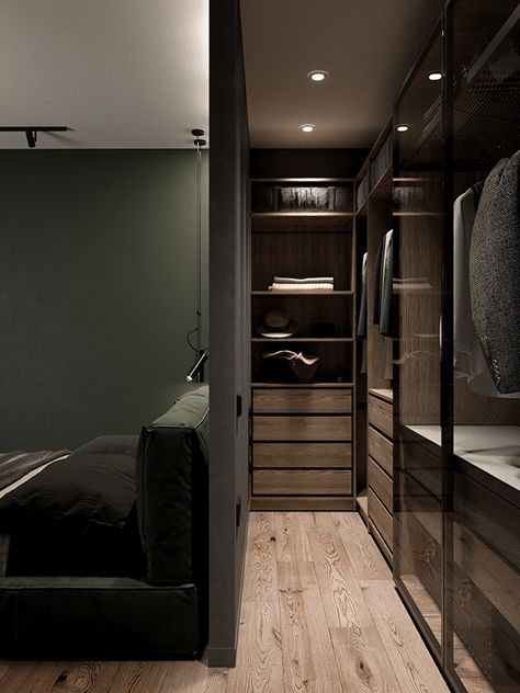 #WM200 on Behance Minimal Closet Design, Narrow Closet Design, Royal Bedroom Design, Bedroom Divider, Closet Design Layout, Luxury Closets Design, Luxury Bedroom Master, Small Room Design, Room Design Bedroom