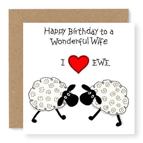 Free Motion Embroidery Designs, Diy Watercolor Cards, Carton Texture, Sheep Cards, Wonderful Husband, Freehand Machine Embroidery, Watercolour Design, Watercolor Birthday Cards, Husband Birthday Card