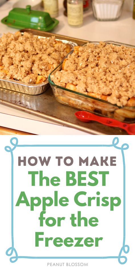 This easy apple crisp recipe is perfect for freezing. Split it in half and make two smaller pans so you have one for dessert tonight and one to save for Thanksgiving or giving to a friend. It's the perfect recipe for baking with kids. Thanksgiving Apple Crisp, Apple Recipes For Kids, Easy Apple Sauce, Freezer Desserts, Dessert For Thanksgiving, Apple Smoothie Recipes, Best Apple Crisp Recipe, Best Apple Crisp, Easy Apple Crisp Recipe