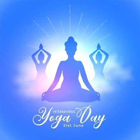 Free vector international yoga day backg... | Free Vector #Freepik #freevector #yoga-day #yoga-background #yoga #meditation-background Meditation Background, Background Yoga, Yoga Background, International Yoga Day, Day Background, Yoga Day, Light Effect, Yoga Meditation, Vector Photo