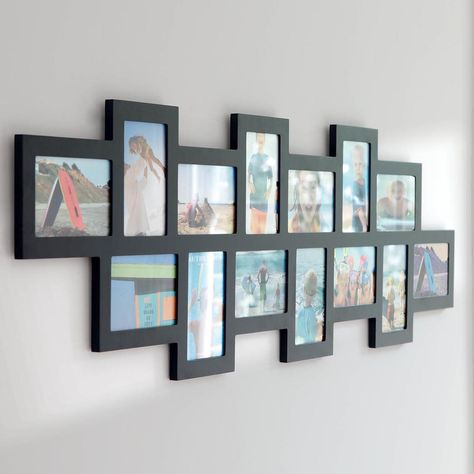 Authentics Studio 14, Multi Photo Frame, Black | ACHICA Photo Frame For Bedroom, Picture Frame Placement, Multi Picture Frames, Family Pictures On Wall, Photos Frame, Multi Picture, Collage Diy, Family Photo Frames, Photo Wall Decor