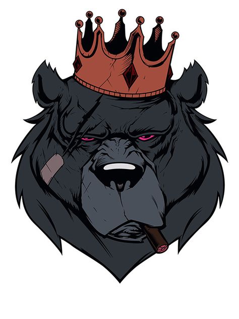 Bear King Bear King, Bear Sketch, Gorillas Art, Arte Hip Hop, Eagle Wallpaper, My Colors, Bear Tattoos, Game Logo Design, Bear Tattoo