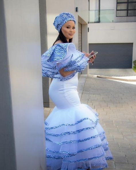 Modern Traditional Wedding Dress African, Lobola Dresses For Bride, Lobola Outfits Woman Dresses Zimbabwe, Setswana Traditional Attire For Women, Sotho Traditional Wedding Dresses, Setswana Traditional Attire, Tswana Bride, Setswana Wedding, Lobola Outfits Woman Dresses