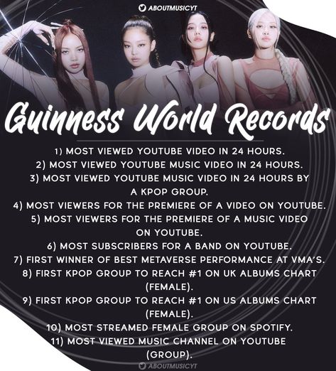 Blink Book, Blackpink Memes, Guinness World Records, Elegant Girl, Best Kpop, World Records, Guinness, K Pop, Youtube Videos