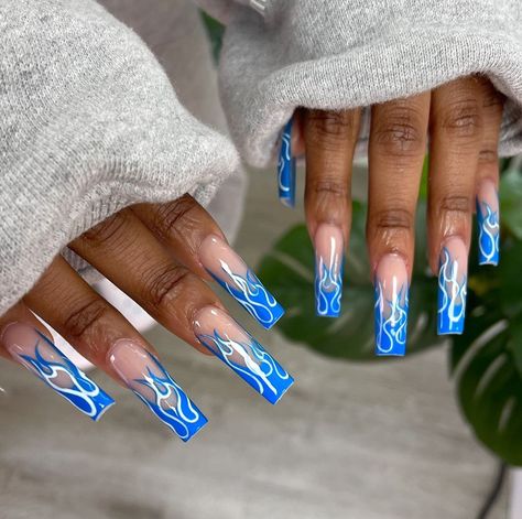 Posted by Zoe Scott: Welcome to the vibrant world of blue nail designs, the trendsetter of 2024! This post explores 50 stunning shades and styles, from deep navy to gentle... Blue And White Nail Ideas, Blue Acrylic Nail Designs, Blue And White Nail, Baby Blue Acrylic Nails, White Nail Ideas, Blue Nail Ideas, Cobalt Blue Nails, Blue And White Nails, Royal Blue Nails