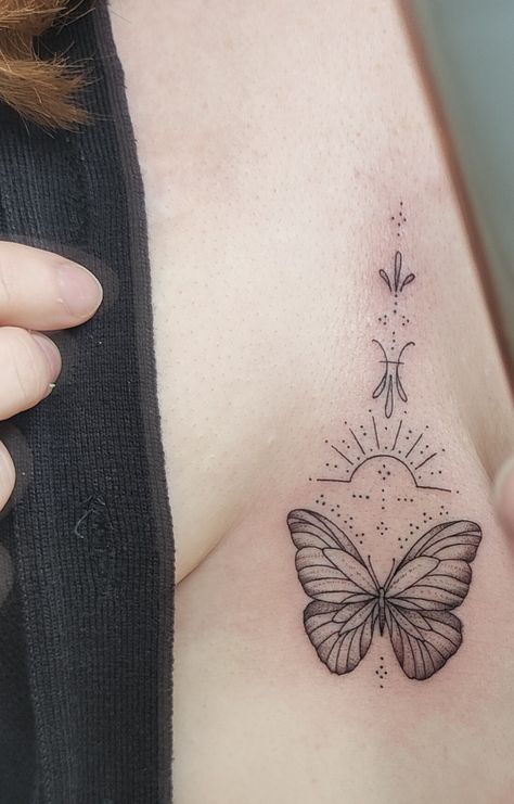 Sternum Tattoo Women Butterfly, Butterfly Sternum Tattoo Women, Chest Tattoo Female Butterfly, Underboob Tattoo Butterfly, Butterfly Tattoo Sternum, Sternum Butterfly Tattoo, Sternum Tattoo Butterfly, Underboob Butterfly Tattoo, Butterfly Underboob Tattoo