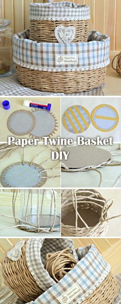 Basket Diy Paper, Paper Basket Weaving, Weaving Diy, Twine Diy, Diy Gifts For Girlfriend, Basket Tutorial, Paper Twine, Basket Weaving Diy, Basket Diy