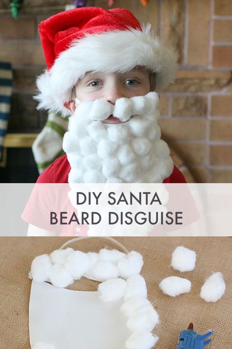 Our kids just love dressing up at Santa - it's a bit of a tradition in our household. This is how we make the beard - simple, easy and effective!  #SantaCostume #SantaBeard #DIYSanta Dress Like Santa Day At School, Diy Santa Costume For Kids, Santa Beard Craft, Diy Santa Beard, Kids Santa Costume, Diy Christmas Costumes, Christmas Character Costumes, Santa Activity, Christmas Dress Up