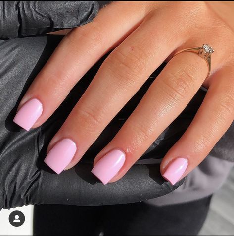 Solid Pink Nails Short, Short Pink Arclyc Nail, Bubblegum Pink Square Nails, Basic Nails One Color, Short Square Baby Pink Nails, Pastel Pink Square Nails, Pale Pink Square Nails, Light Pink Biab Nails, Really Short Pink Nails