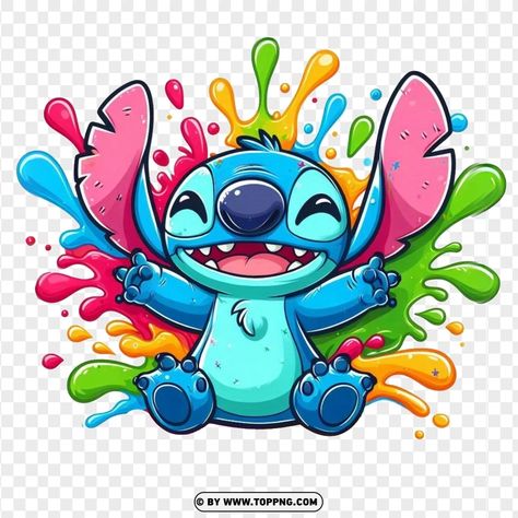 Stitch Aesthetic, Happy Stitch, Stitch Wallpaper, Paint Splash Background, Stitch Png, Stitch Svg, Stitch Character, Alien Character, Lilo Y Stitch