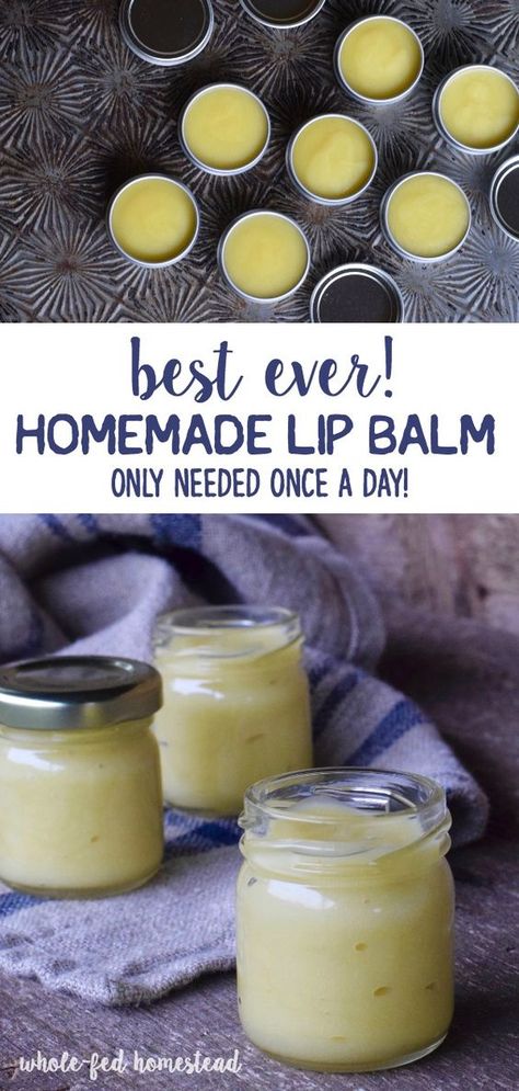 Homemade Honey Lip Balm {As Featured in Mother Earth News Magazine!} - Whole-Fed Homestead Lip Balm Making, Homemade Lip Balm Recipe, Lip Balm Recipe, Diy Lip Balm Recipes, Balm Recipe, Salve Recipes, Lip Balm Recipes, Homemade Lip Balm, Diy Kosmetik