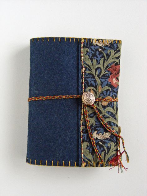 Fabric Covered Journals, Junk Journal Fabric Cover, Felt Book Cover, Embroidered Journal, Embroidered Decoration, Embroidery Journal, Wedding Guest Book Pen, Fabric Book Covers, Cloth Book