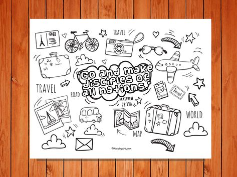 The 'Matthew 28:19a' Printable helps children to start thinking about what it means to reach the nations for Christ. Go And Make Disciples, Great Commission, School Prayer, Children's Church Crafts, Bible Story Crafts, Matthew 28, Bible Study For Kids, Bible Coloring Pages, Bible Crafts For Kids