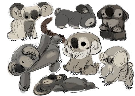 Natalie Hall Natalie Hall, Koala Drawing, 강아지 그림, Tableau Art, Character Design Animation, Animal Sketches, Illustration Sketches, Cute Animal Drawings, Character Design References