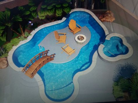 Space permitting, a lazy river pool with a free form spa might be worth considering... Small Lazy River Pool Backyard, Residential Lazy River Pool, Diy Lazy River In Backyard, Diy Lazy River, Pools With Lazy River Backyards, Lazy River Pool Backyard, Swimming Pool Landscaping Ideas, Sitting Pool, Pool Bar Design