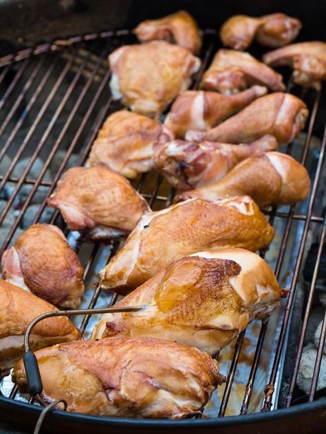 Grill Smoked Cut Up Chicken. Pieces of bone-in chicken, wet brined and grilled with a hit of smoke. Simple and amazing. Chinese Ribs Recipe, Chinese Ribs, Chicken On The Grill, Ribs Seasoning, Bone In Chicken Recipes, Easy Grilling Recipes, Bone In Chicken, Whole Chicken Recipes, Brine Recipe