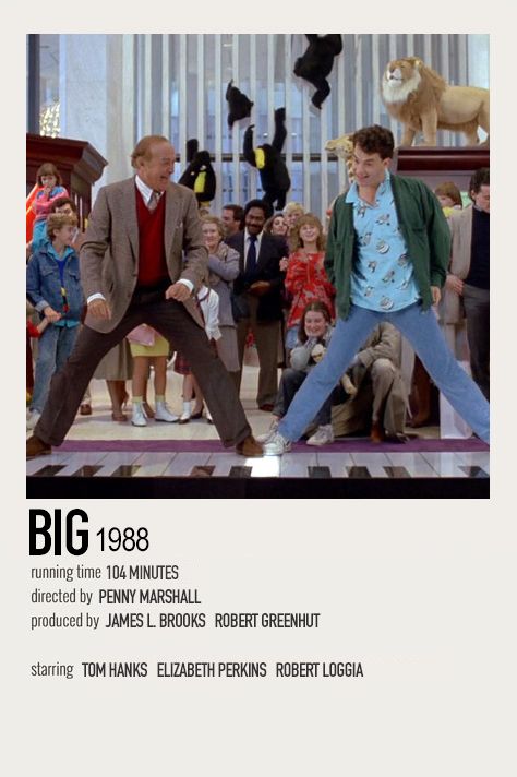 Big 1988, Minimalistic Polaroid Poster, Netflix Movie List, 80s Movie Posters, Photowall Ideas, Big Movie, Film Polaroid, Movie Collage, Film Poster Design