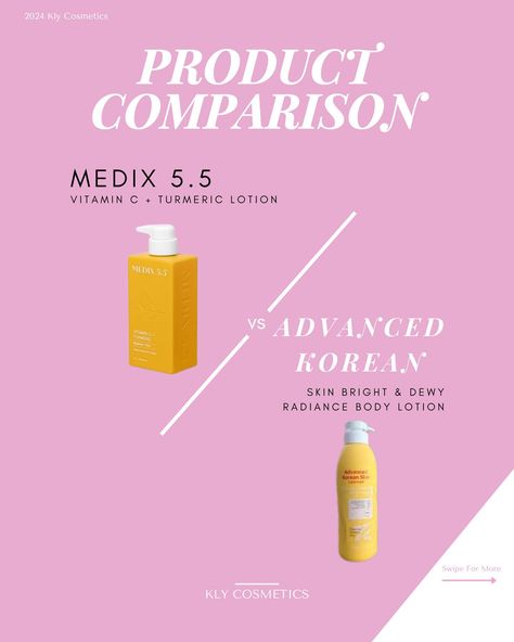 We’re breaking down the differences between Advanced Korean Skin Body Lotion and Medix 5.5 Vitamin C + Turmeric Lotion to help you decide which of these brightening lotions are right for you. Swipe through to see a side-by-side comparison of features, textures and more! Advanced Korean Skin Body Lotion 🏷️ 16,000 Medix 5.5 Vitamin C + Turmeric Lotion 🏷️ 25,000 What products will you like us to compare next? Let us in the comments👇🏾 ••• #klycosmeticsandstore #skincare #skincareinportharcou... Turmeric Lotion, Skincare Supplements, Cosmetics Skincare, Korean Skin, Side By Side, Body Lotion, Vitamin C, Skin Care Routine, Body Care