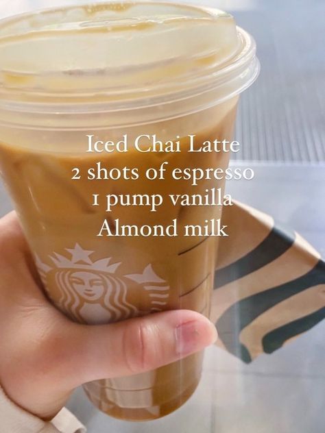 Dirty Chai Latte Starbucks, Dirty Chai Latte Recipe, Chai Latte Starbucks, Dirty Chai Latte, Starbies Drinks, Iced Chai Tea, Chai Latte Recipe, Starbucks Secret Menu Recipes, Iced Chai Latte