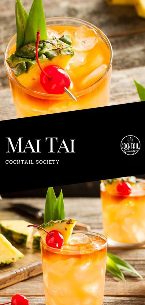 The Mai Tai is a true tropical cocktail legend and a member of the so-called Holy Trinity of Tiki drinks. It's a brilliant blend of Rum, citrus flavors and orgeat that can blow your socks off. #MaiTai #Rum #Tiki #TikiCocktail #TropicalCocktail #MaiTaiCocktail #Cocktail #CocktailRecipe #TikiDrink Maitai Cocktail, Dark Rum Drinks, Rum Drinks Easy, Spiced Rum Drinks, Rum Mixed Drinks, Mai Tai Cocktail Recipes, Drinks With Pineapple Juice, Mai Tai Cocktail, Rum Drinks Recipes