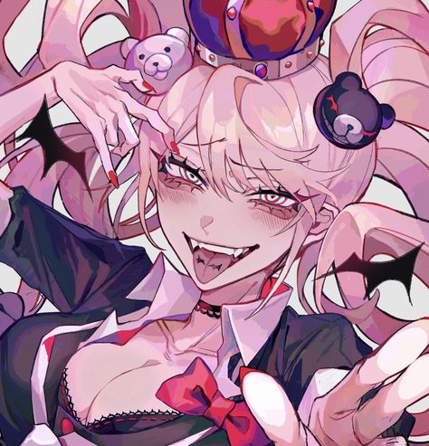 Scenecore Art, Danganronpa Junko, Junko Enoshima, Demon King Anime, Pretty Drawings, Danganronpa Characters, Poses References, Cute Profile Pictures, Fantasy Character Design