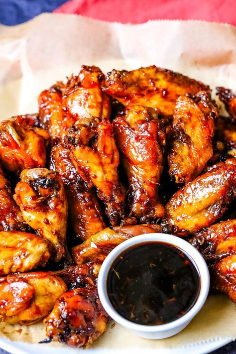 Oven Hot Wings, Orange Glazed Chicken, Marinated Wings, Glazed Chicken Wings, Lemon Herb Chicken, Baked Buffalo Chicken, Chicken Recipies, Crispy Baked Chicken, Just A Pinch Recipes