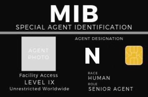 Mib Aesthetic, Mib Id Card, Mib Costume, Doctor Names, Badge Template, Id Card Template, Vision Board Photos, Black Costume, Special Agent