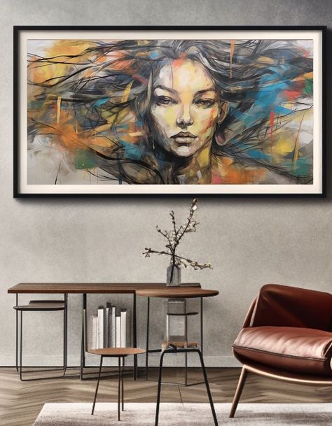 Portrait Abstract Painting, Feminine Portrait, Samsung Tv Frame, Portrait Abstract, Tv Frame, Digital Download Art, Samsung Tv, Smart Things, Samsung Tvs