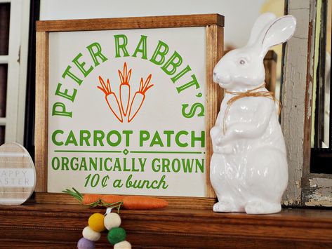 Carrot Patch, Easter Frame, Rustic Easter Decor, Easter Sign, Easter Carrots, Easter Signs, Spring Easter Decor, Painted Letters, Easter Crafts For Kids