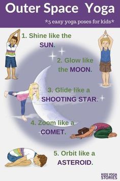 Preschool Yoga, Space Theme Preschool, Space Yoga, Space Activities For Kids, Space Lessons, Space Preschool, Yoga Poses For Kids, Childrens Yoga, Yoga Story