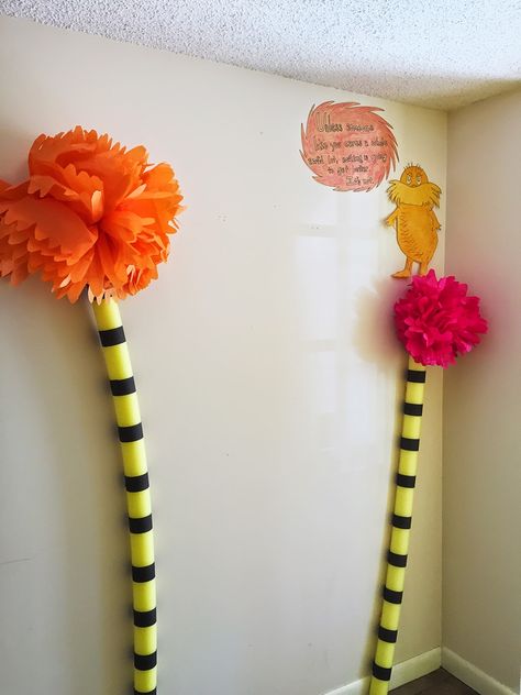 Chelsea Rose Art: Babyshower Decorations - The Lorax - Trufulla Trees Lorax Trees Drawing, How To Make Lorax Trees, The Lorax Trees Diy, Trufulla Trees, The Lorax Landscape, Small Business Art, The Lorax Trees Painting, Art Lesson Ideas, Business Art