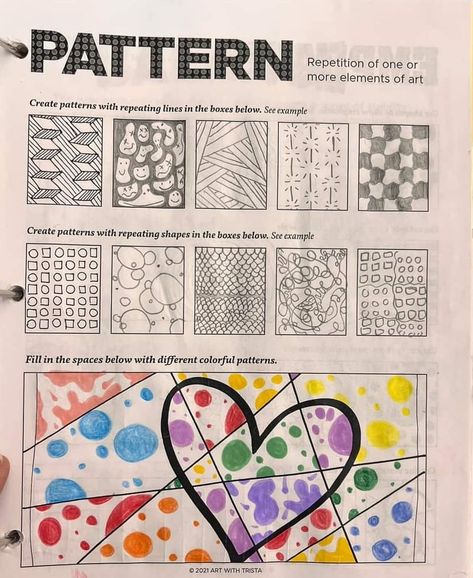 Principles Of Design Pattern, Line Art Lesson, Art Handouts, Art Teacher Resources, Learning Art, Art Lessons Middle School, 6th Grade Art, Art Theory, Art Elements