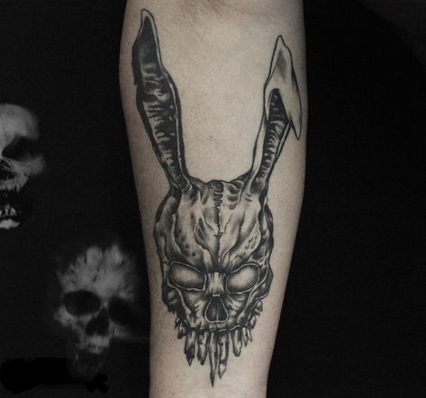 Tattoo artist 🌿 on Instagram: “Halloween 👻 #donnydarko #bunny #helloween #darktattoo #ink #tattoo #inkedup #israeltattoo #art #tattoos @worldfamousink @inkfreakz…” Bunny Tattoos, Dark Tattoo, Art Tattoos, Tattoo Work, Cover Up Tattoos, Love Tattoos, Artist On Instagram, Tattoo Artist, Ear Tattoo