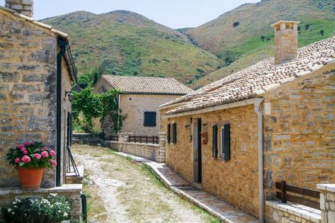 Corfu old perithia Corfu Town, Abandoned Village, Corfu Island, Corfu Greece, Church Building, Us Destinations, Service Trip, Traditional Architecture, Stone Houses