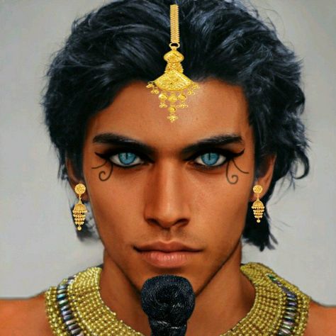 Ancient Egyptian Hair, God Of Air, Ancient Egyptian Makeup, Egyptian Make Up, Egyptian Eye Makeup, Egyptian Hairstyles, Egyptian Men, Pirate Face, Egyptian Makeup