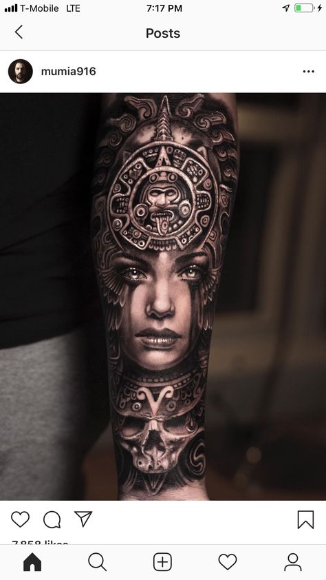 Aztec Warrior Tattoo, Aztec Tattoos Sleeve, Model Tattoos, Small Wave Tattoo, Mayan Tattoos, Aztec Tattoos, Egyptian Tattoo Sleeve, Inca Tattoo, Aztec Tattoo Designs