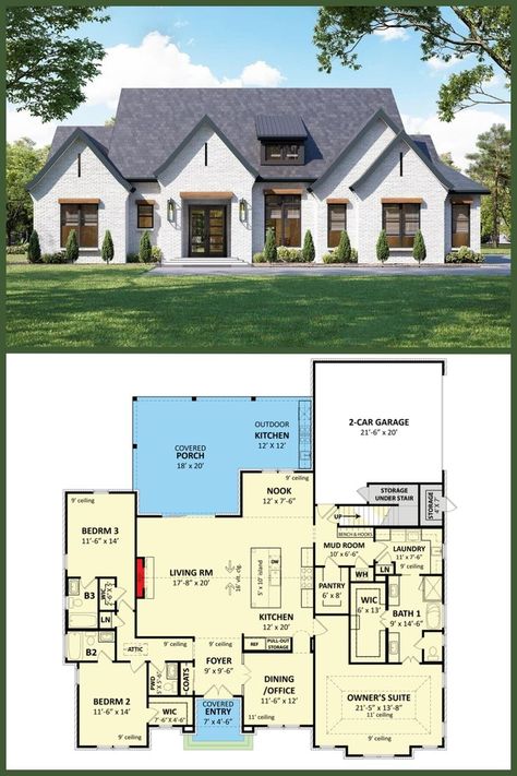 House Plans Single Story, House Plan App, Transitional House Plans, Cozy Bedrooms, Dream Farmhouse, Modern Farmhouse Living, 4 Bedroom House Plans, Classic Farmhouse, Plans Modern