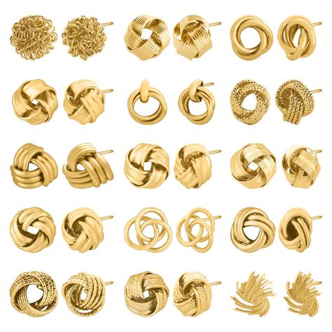 Daily Wear Gold Studs For Women, Gold Knot Earrings, Special Gifts For Him, Knot Jewelry, Chunky Gold Hoop Earrings, Bling Earrings, Knot Stud Earrings, Knot Studs, Everyday Dress