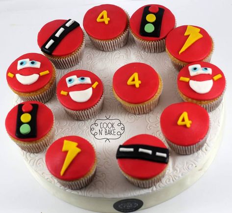 #mcqueen #mcqueencake #cupcakes #cars #photooftheday #pictureoftheday #instacakes #cakestagram #4thbirthday #birthdayideas #red… Cars Cupcakes, Flash Mcqueen, Mcqueen Cake, Disney Cars Birthday, Cars 4, Cars Party, Car Themes, Boy Birthday Cake, Cars Birthday