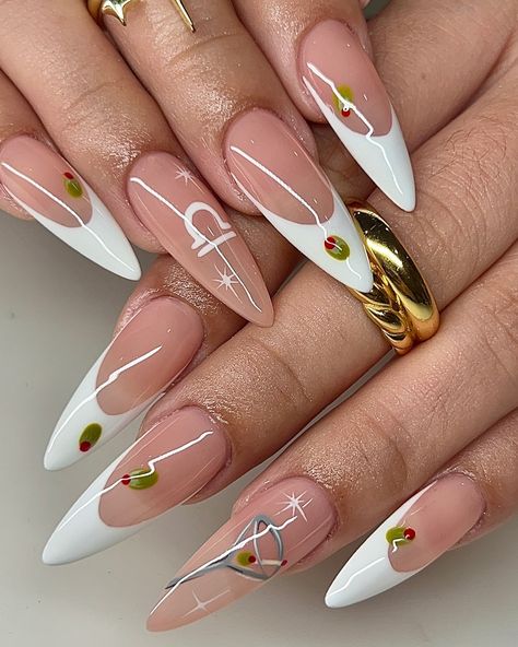 a tini bit older 🍸🫒 . . . #nails #nailart #nailinspo #naildesign #handdrawn #miami #miamigardens #miamilakes #hialeah #wynwood #doral #miramar #pembroke #nailtech #nailartist #gelx #gelextensions #apres #naturalnails #overlay #structuredmani #watchmework #beforeandafter #nailsofinstagram #305 #martini #french #olive #libra Martini Nails Designs, 21st Nails, Libra Nails, Martini Nails, Nail Art Gel, Cute Summer Nails, White Nail, Eye Makeup Art, Neutral Nails