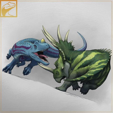 Frederic Wierum | I like Dinosaur King's Ceratosaurus. Cerato deserves more love. #dinosaurking #dinosaur #ceratosaurus #styracosaurus #drawing #fight... | Instagram Prehistoric Animals Dinosaurs, Dinosaur Sketch, Jaguar Animal, Dinosaur Wallpaper, Dark Fantasy Artwork, Dinosaur Images, Dinosaur Drawing, Paleo Art, Fantasy Beasts