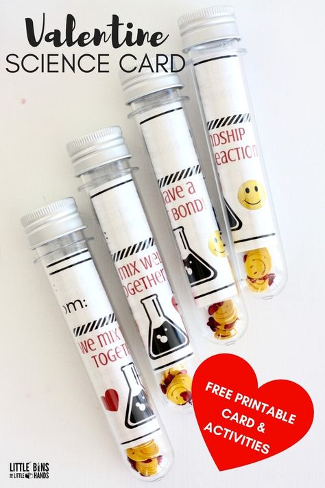 Science Valentine Card In A Test Tube | Little Bins for Little Hands Diy Gifts Valentines Day, Valentines Science, Valentine Science Experiments, Glow Stick Valentine, Valentines Activities, Science Valentines, Vday Cards, Math Valentines, February Ideas