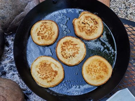 Camping Just-Add-Water Pancakes Recipe | Food Network Kitchen | Food Network Simple Pancake Mix, Camping Pancakes, Easy Pancake Mix, Simple Pancake, Cinnamon Pancakes, Freeze Dried Fruit, Peach Jam, Pancakes Easy, Pancake Mix