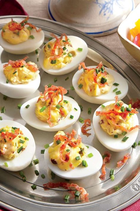 a bunch of food on a plate Mardi Gras Appetizers, Easter Appetizers Easy, Thanksgiving Deviled Eggs, Deviled Eggs Recipe Classic, Best Party Appetizers, Best Deviled Eggs, Easter Appetizers, Holiday Appetizers Recipes, Mardi Gras Food