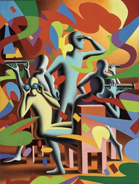 https://flic.kr/p/2g2MEgB | Mark Kostabi - The Present is Hard to Find | [Martin Lawrence Galleries, New York - Oil on canvas, 60.3 x 45.1 cm] Mark Lawrence Art, Mark Kostabi, Surealism Art, Human Body Drawing, Martin Lawrence, Surrealism Painting, Trippy Art, Arte Pop, Art Pages