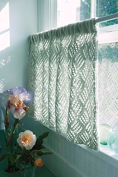 Dappled Lace Café Curtain Pattern Crochet Curtain Pattern, Crocheted Things, Cafe Curtain, Crochet Curtains, Crochet Kitchen, Bilik Tidur, Crochet Home Decor, Crochet For Home, Cafe Curtains