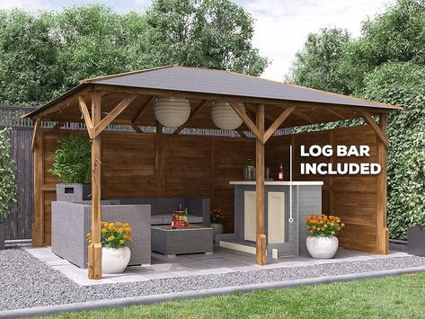 Dunster House, Gazebo Bar, Wooden Garden Gazebo, Garden Bar Shed, Outdoor Garden Bar, Garden Bars, Bar Shed, Pub Sheds, Summer House Garden