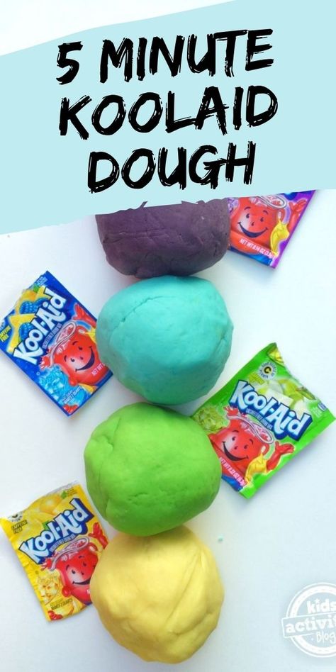 Homade Playdough Recipe Easy, Homemade Playdough Recipe Koolaid, Koolaid Playdough No Cook, Homemade Playdough Recipe Edible, Eatable Playdough, Pudding Playdough Recipe, No Bake Playdough Recipe, Diy Playdough No Cook, Koolaid Playdough Recipe